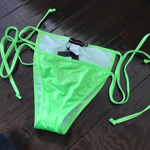 Neon Lime Green String Bikini Bottom